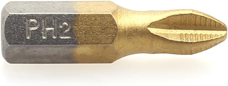 ARTIBETTER Long Coated Ph2 Screwdriver Bit Anti-Slip Piece Head 0.98 Inch Precision Alloy Steel for Electric and Hand Power Tools