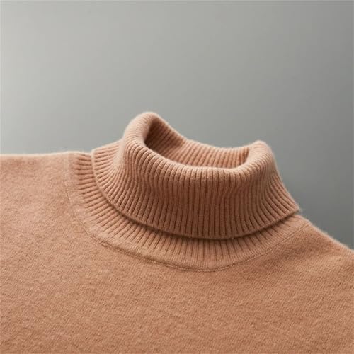 Men's Solid Merino Wool Sweater Turtleneck Knitting Pullover Casual Basic Top Men's Bottom Top4
