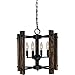 Framburg Lighting 5400 MBlack Modern Farmhouse - Four Light Dual Mount Chandelier, Matte Black Finish