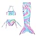 D C.Supernice Coda da Sirena Bambina per Nuotare 3Pcs Costume Piscina Bambino Cosplay Costume Sirena da Bagno Bikini Ragazze