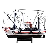 YLME Kit Modello di Barca da Pesca Modello Finito di Barca da Pesca Simulata Ornamenti Modello Barca da Pesca in Legno Massello Il Modello in Legno del Peschereccio del Nord Europa,B