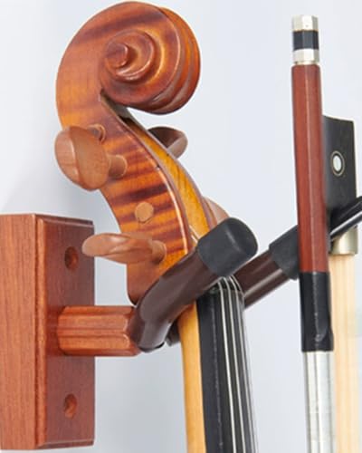 Image of Violin Stand, Mahogany Wood Violin Hook with Hard Case, Adjustable Height for Musicians, Portable Foldable Design for Outdoor Use, Violin Accessories, Violin Musical Instrument Stander
