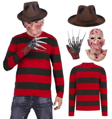 Slivomi Adult Halloween Costumes for Mens Horror Costume Striped Sweater