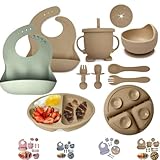 Mutualproducts - Baby Feeding Set 10-Piece | Baby Led Weaning Utensils Set Includes Suction Bowl and...
