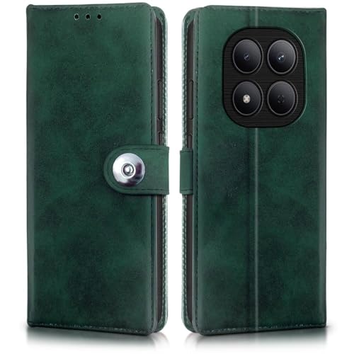 Image of WOW IMAGINE Shock Proof Flip Cover Back Case for Mi Redmi Note 15 5G 2025 | Poco M8 5G (Magnetic Button Flip Case | Wallet Pockets & Stand | Leather Finish | Forest Green)