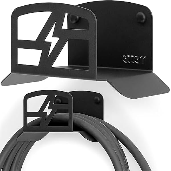 Elektryczny uchwyt ładowarki samochodowej, podstawa, hak ścienny, wąż, akumulatory ładowarki, EV, organizer kabli, akcesoria motocyklowe (czarny)