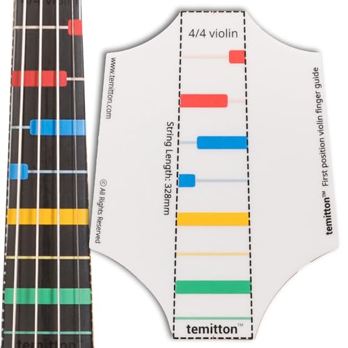 Non-Adhesive Violin Finger Guide for Adult/Kids Beginner, Find the Note Easily and Accurately, Static Cling Sheet, Fingerboard Stickers, Notes practice tape (Type A_Basic, 4/4 full size)