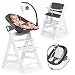Hauck Alpha Plus Newborn Set Deluxe - Trona evolutiva madera con cojín y bandeja - Trona hamaca bebe con móvil - Tronas de bebe - Trona convertible - Blanco
