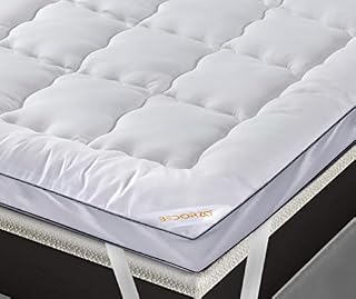 Bedorzo® Mattress Topper Kingsize Bed | 5 CM Thick Mattress Topper with Strong Elastic Bands fits up to 40 CM | Brushed Microfiber | Premium Hollowfiber Filling (King 150x200+5 CM)