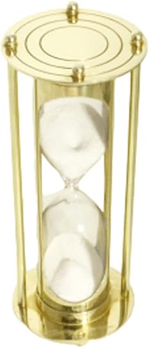 The RELIC House - Temporizador de arena náutico con reloj de arena de latón, elegante reloj de cristal de hora, decoración temática náutica para