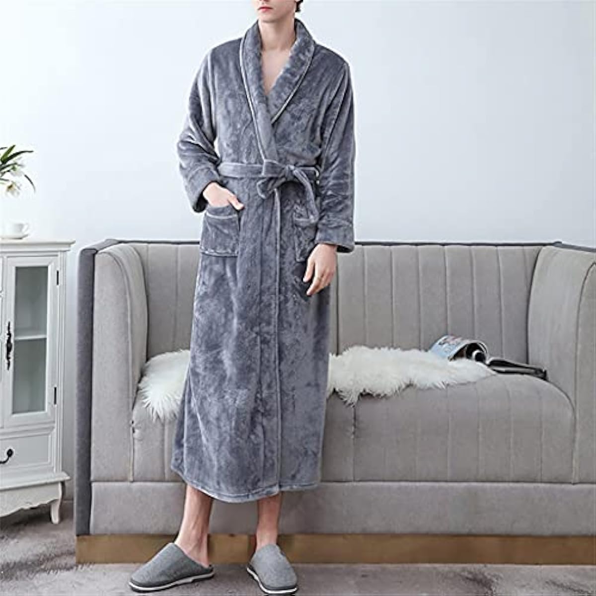 で 購入 Njbyx 秋冬バスローブナイトガウンメンズ暖かさ厚いフランネルプラスサイズメンズ快適なローブホームサービス Color B Size Xl Code ブランド割引セール Www Littleshopp Com