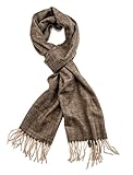 VERONZ Soft Classic Cashmere Feel Winter Scarf, Brown Herringbone