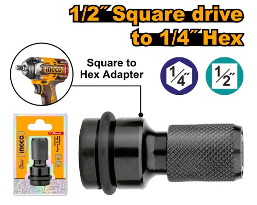 Image of INGCO Square to Hex Adapter Shank Size: 1 /2 inch Square ABH60501