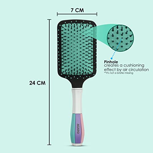 AGARO Classic Paddle Hair Brush with Strong & flexible nylon bristles having Anti static ball tips, For Grooming, Straightening, Smoothing,... - Image 7