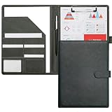 Porte-bloc A4 en cuir PU pour conférence, organiseur de documents...