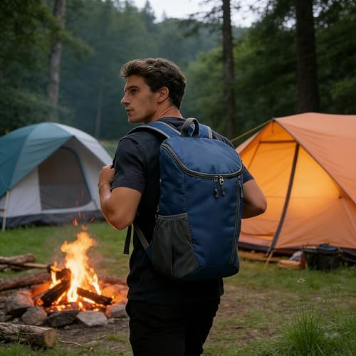 Mochila de senderismo ligera e impermeable azul miniatura 1