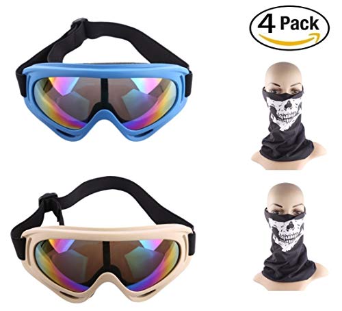 lvl25 LEVEL25 - Pack Set de 2 Gafas Protectores y 2 máscaras Bandanas, Protege Tus Ojos y Cara