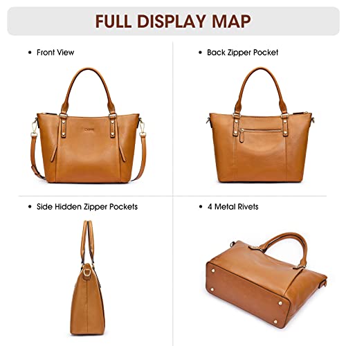 Kattee Genuine Leather Soft Totes Shoulder Bags Women Top Handle Satchels Purse Cute Handbag Fashion Daily Travel #TOP4