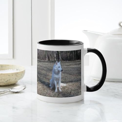 Taza de cerámica blanca Siberian Husky 11 oz miniatura 6