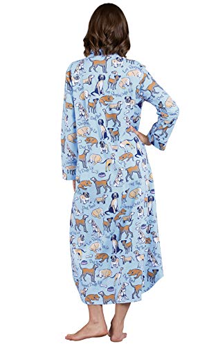 Pajamagram Women's Cotton Flannel Nightgown - Long Nightgown, Blue, M, 8-10 #TOP1