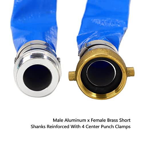 DAVCO 1.25" ID x 50 ft Pool Backwash Hose, Heavy Duty Reinforced Blue PVC Lay Flat Water Discharge Pump Hoses For Swimming Drain Pools and Clean Filters, With Aluminum Pin Lug Fittings by DAVCO - Image 2