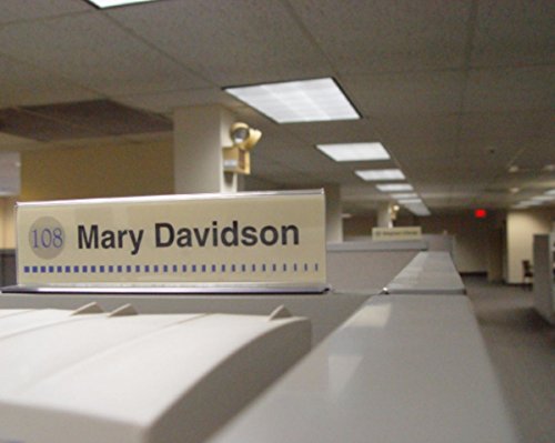 Cubicle X-Ray Vision 8" X 2" Double-Sided Office Cubicle Nameplate Sign Frame (12 Pack) #TOP29