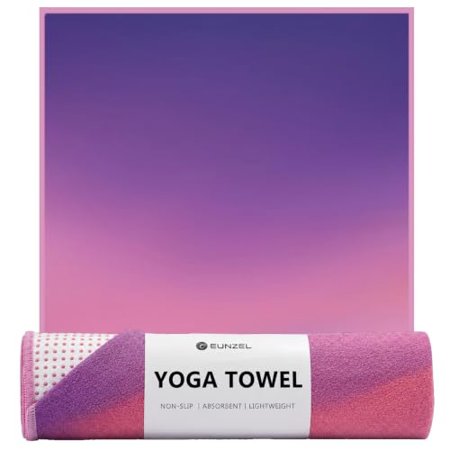 Eunzel Hot Yoga Mat Towel with Grip Dots, Printed Design 72" x 24"