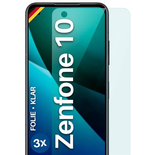 moex für Asus Zenfone 10 Schutzfolie Bildschirmschutz Folie Ultra-klar HD 0,2 mm kompatibel mit jeder Hülle, Anbringen ohne Blasen, Handyfolie Extra Kratzfest, FlexProtect 3 Stück