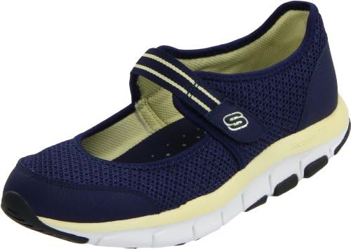 Skechers Sport Women's Happy Sneaker,Navy/Yellow,9.5 M US