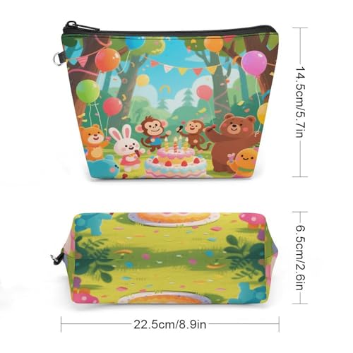 Bolsa de cosméticos para mujeres con estampado original de animales del bosque 2
