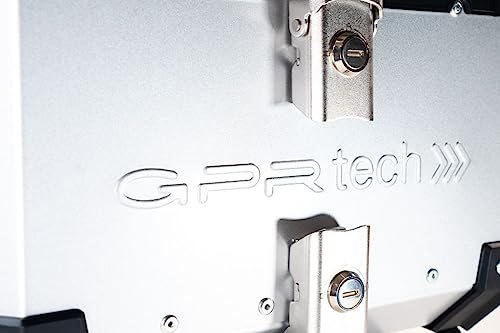 GPR Tech Top Case ALPI-Tech 45 LT kompatibel mit R 1250 GS 2019/2020 e4 Top Case ALPI-Tech 45 LT, Silberfarben mit spezieller Platte, Fassungsvermögen 45 Liter