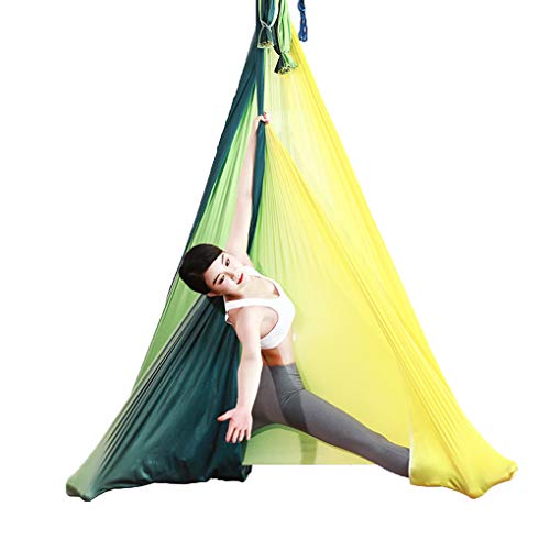LASERIPLF Yoga Hamaca Flying Premium aérea sedas Plataformas Hamaca Conjunto con mosquetón y cadenita de Yoga Pilates antigravedad 1-6m