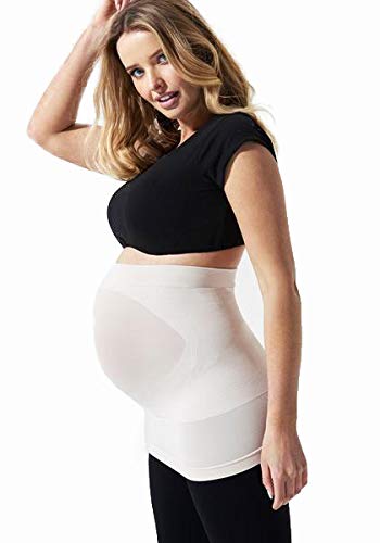 BLANQI Maternity Built-In Support Bellyband, Maximum Belly & Back Support (Small/Medium, Pale Nude)