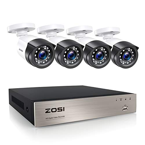 CCTV 1080P HD Video Überwachungssystem 8CH H.265+ 1080P DVR Recorder Plus 4 Außen 2MP Überwachungskamera Set onhe HDD, 20M IR Nachtsicht,