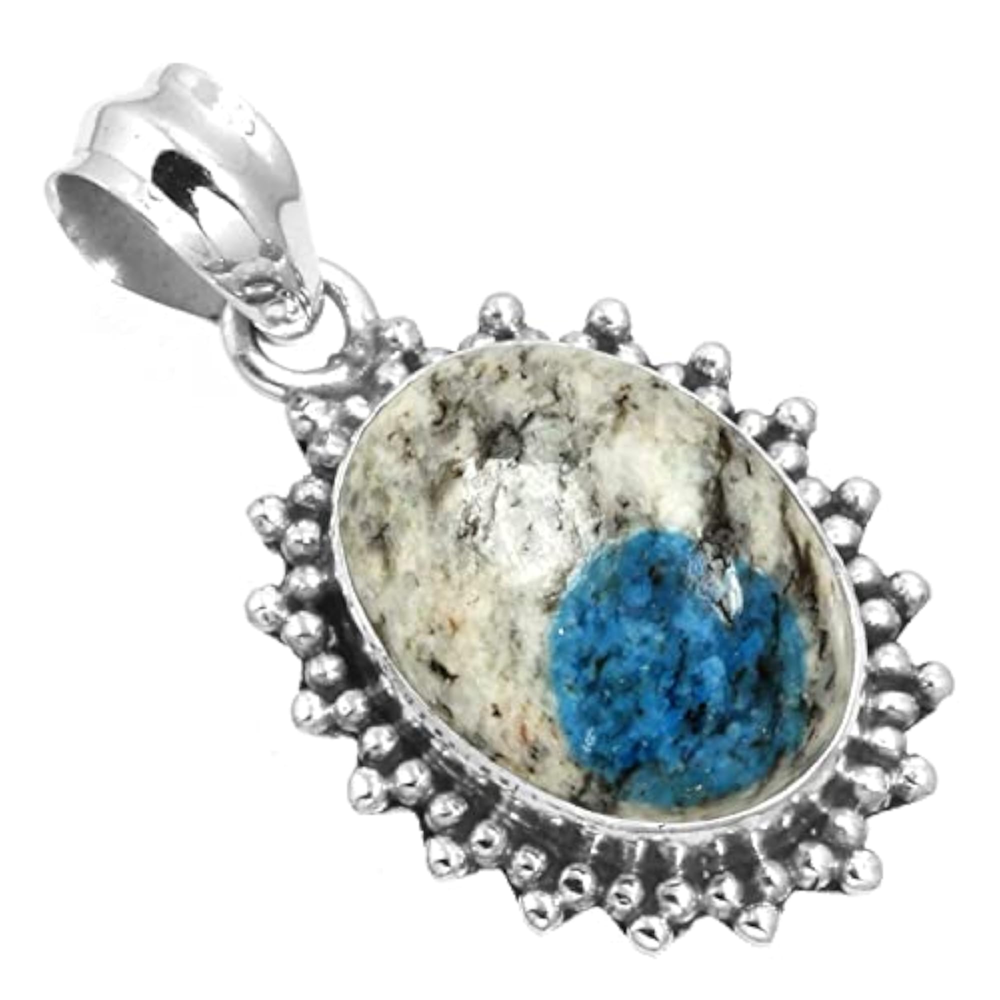 Women's 925 Sterling Silver Statement Pendant with Oval Gemstone