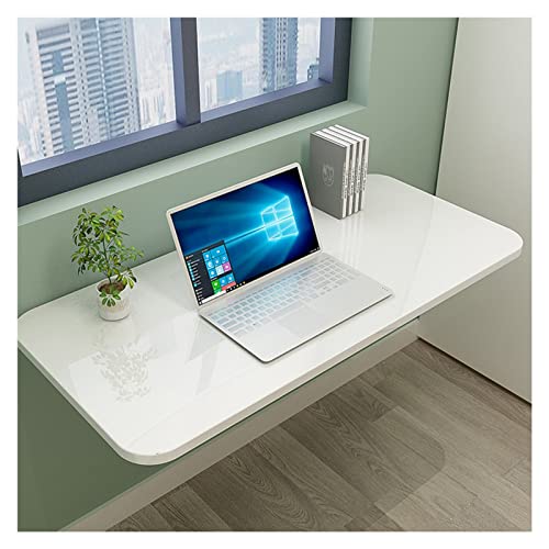 Table pliable et bureau d'ordinateur mural blanc en bois