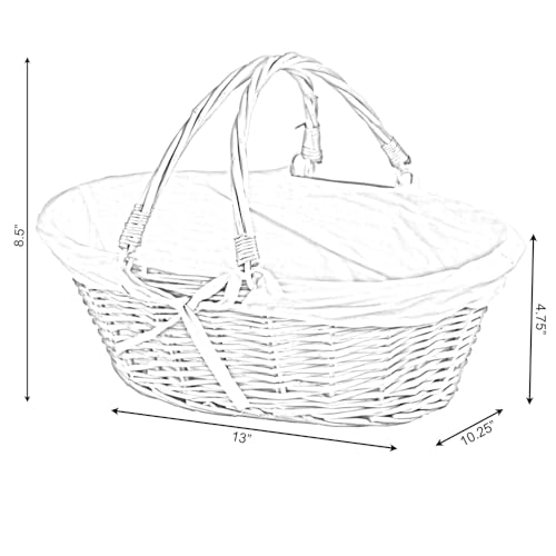 Vintiquewise Natural Wicker Picnic Basket with Handle – Multi-Purpose Willow Basket for Garden and Home Decor – Handcrafted Decorative Wicker Storage Basket for Gifts, Food, or Home Organization by Vintiquewise - Image 4