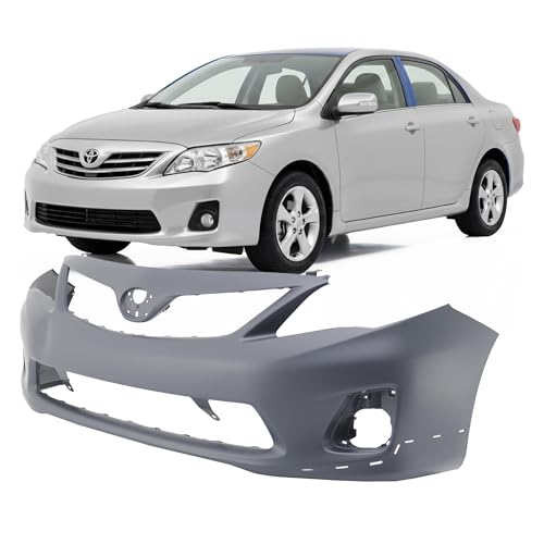 Image of FitParts Compatible with Toyota Corolla 2011-2013 Front Bumper Cover | Primed, With Fog Light Holes, Sedan, Ready to Paint, OEM 5211903902, TO1000373