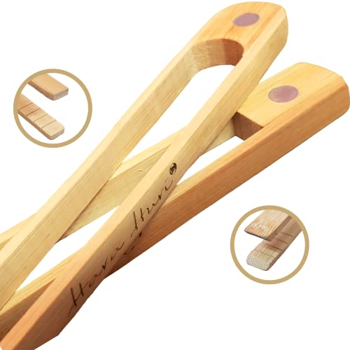 Pinça magnética de bambu para torradeira 1 pinça de madeira reutilizável resistente ao calor de 22 c