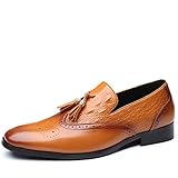Traspirante MTnoble Loafers Mocassini for Il Tempo Libero for Gli Uomini PU. Pelle Brogues Ala Consigli for Il Coccodrillo Scarpe in Rilievo in Nappa Slip on Burnish Block Toe Block Head Anti Slip Colore Solido