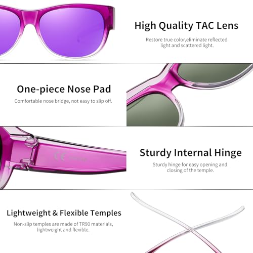 Image of GEGURI Polarized Sunglasses Fit Over Glasses for Men Women, Oversized Square Sun Glasses UV400 Protection Shades