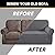 Stretch Sofa Slipcover 1 Piece Sofa Cover for 2 Cushion Couch Furniture Protector/Cover Couch with Elastic Bottom Soft and Durable Sofa Cover Pet Protector (Loveseat, Gray)