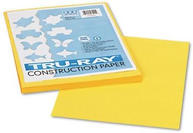 Tru-Ray Construction Paper, Sulphite, 9 x 12, Yellow, 50 Sheets [Set of 3]
