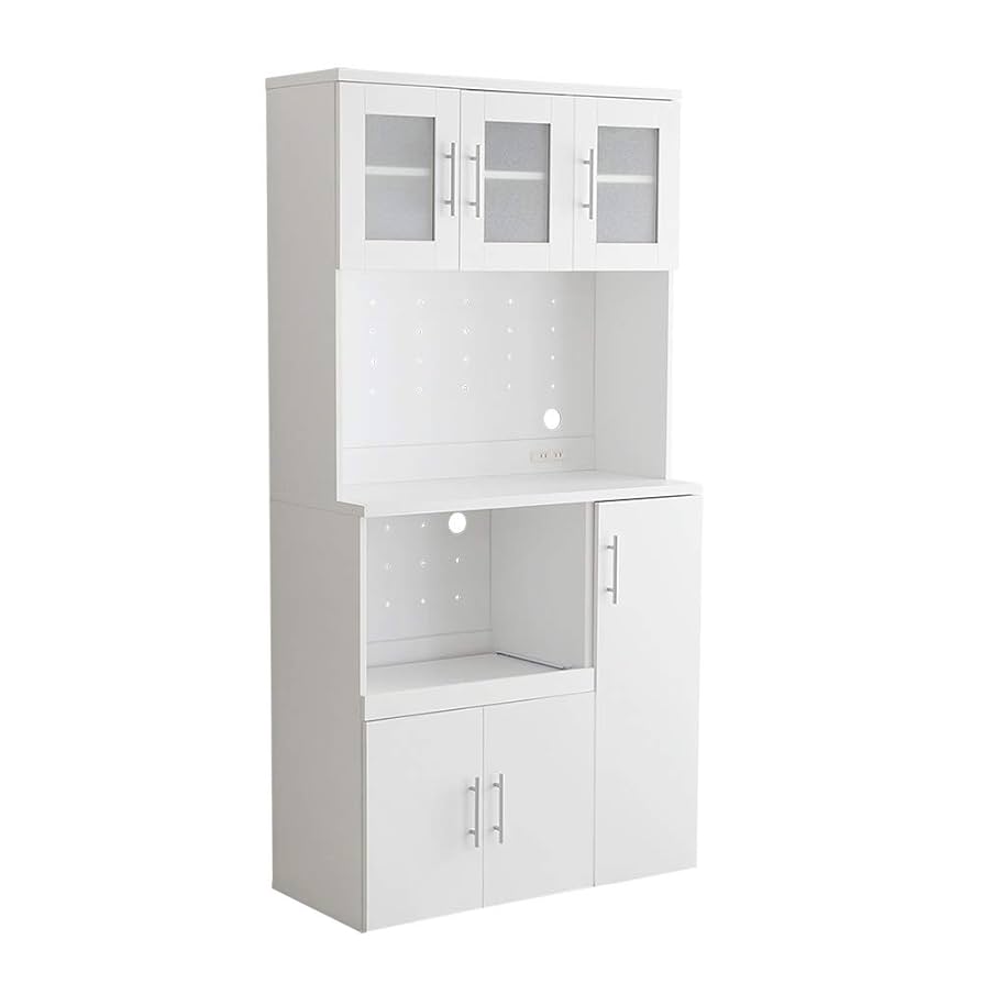 食器棚 ガラス扉3枚・普通の扉2枚・引き出し2か所 ホワイト傷あり 上下 食器棚 ガラス扉3枚・普通の扉2枚・引き出し2か所 ホワイト傷あり 上下