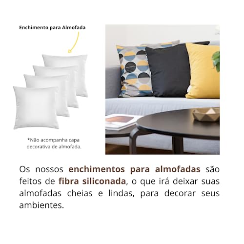 Enchimento Para Almofada 4 Unidades Fibra Siliconada 60x60