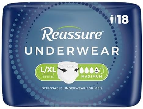 Reassure Underwear for Men - L/XL 38" - 64" Waist - 72 per case