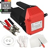 VKE 12V 80W Ölabsaugpumpe Auto, Öl Absaugpumpe, Ölpumpe Elektrisch, Ölwechsel mit Schlauch, Tragbare Ölpumpe für Auto Wohnmobil Motorrad LKW (Rot)