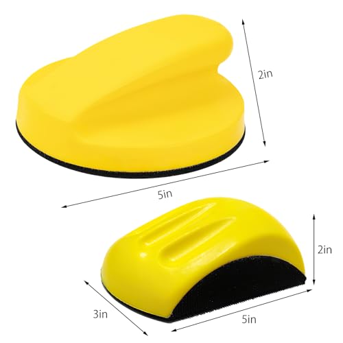 2 Stück Klett-Handschleifblock, Manueller Schleifklotz Klett, 5 zoll Handschleifblock Mausförmiges, Hand Schleifteller, Handschleifblöcke im Set für Polish Schleifscheiben(Schwalbenschwanz und Maus)