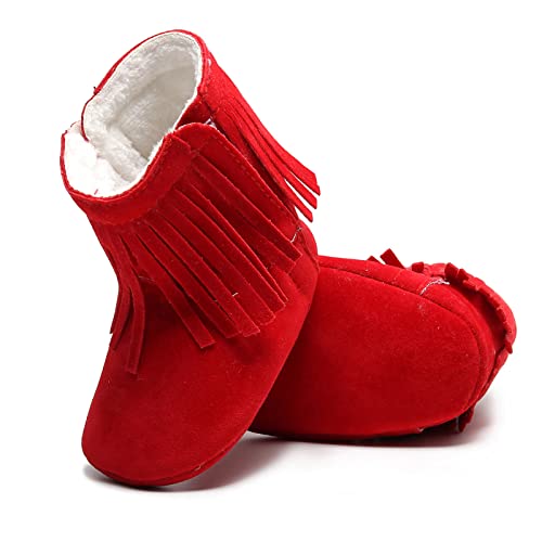 Toddler Girl Slippers Boots Infant Boots Baby Cotton Tassels First Girls Soft Warm Shoes Plush Walkers Snow Baby Shoes Baby Girls Boots Size 52