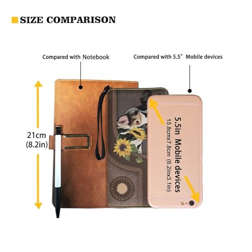 Image of Bulopur Personalized Wallet Wristlet for Women PU Leather Sunflower Cow Print Clutch Purses for Ladies Waterproof Phone Holder Zip Around